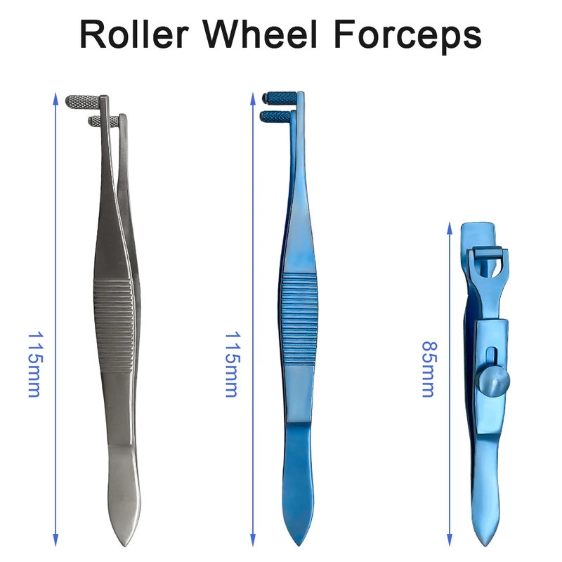Ophthalmic Epithelial Roller Wheel Forceps Ophthalmic พลาสติกเครื่องมือผ่าตัดแหนบ