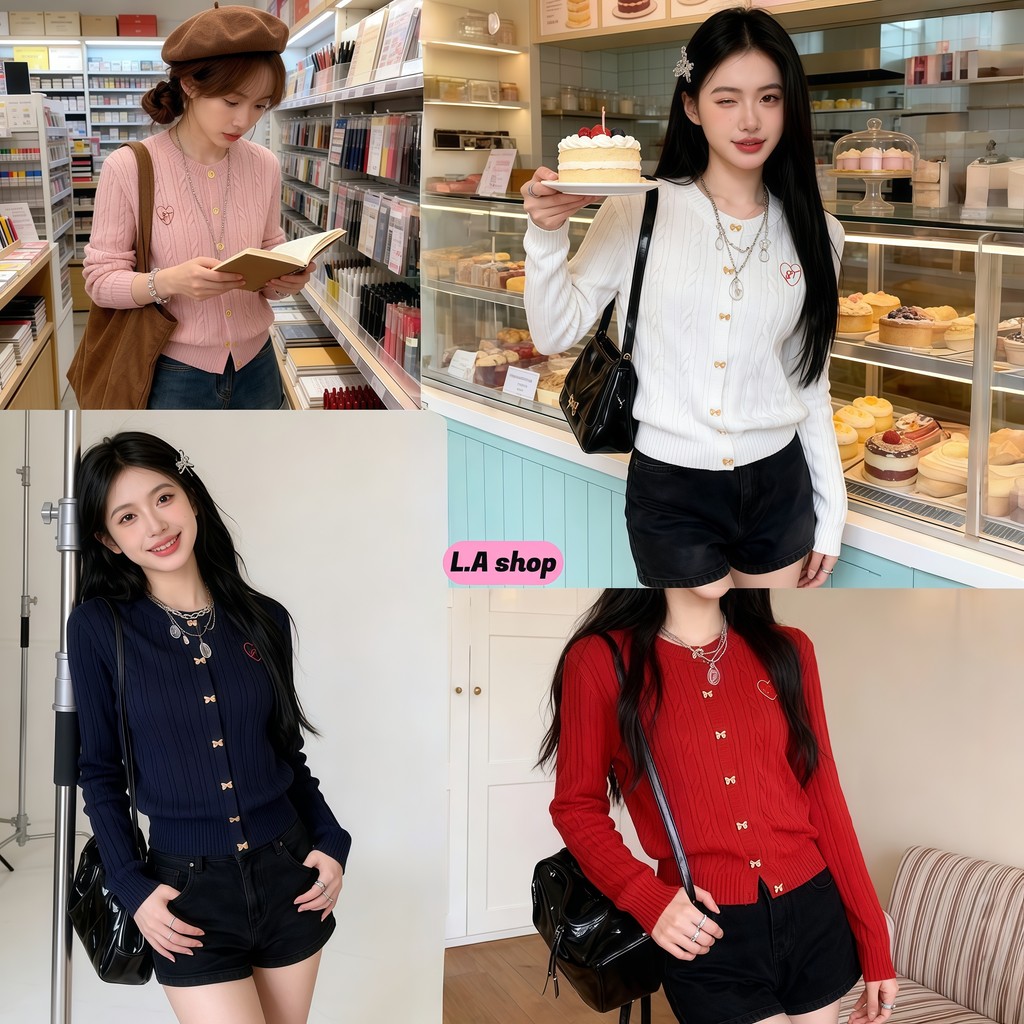 L.A Shop★พร้อมส่ง เสื้อแขนยาว เสื้อกันหนาว คอกลม ทรงรัดพอดี สไตล์เกาหลี DZJH118-99-0
