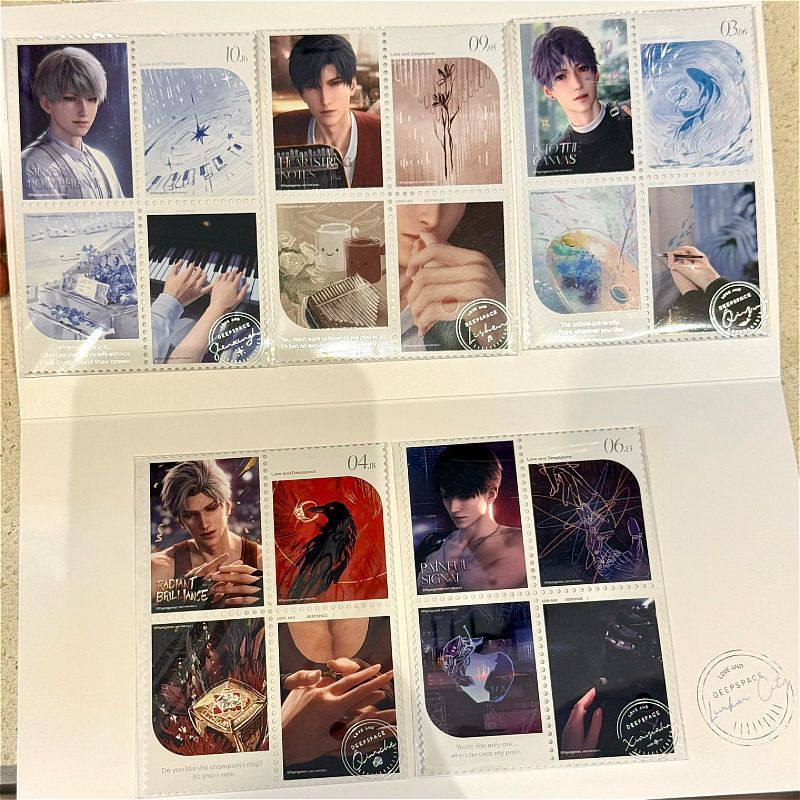 ของแท้อย่างเป็นทางการรักและพื้นที่ลึก "การเดินทางสู่แสง" แสตมป์ชุดตัวละครหลักครบ5ตัว สินค้าอนิเมะ GGLP