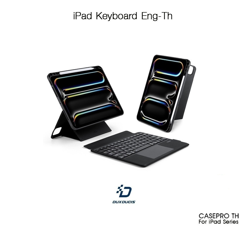 DUX DUCIS iPad Keyboard Eng-Th เคสพร้อมคีย์บอร์ดถอดแยกได้พร้อมเคสแม่เหล็กเกรดพรีเมี่ยม เคสสำหรับ iPa