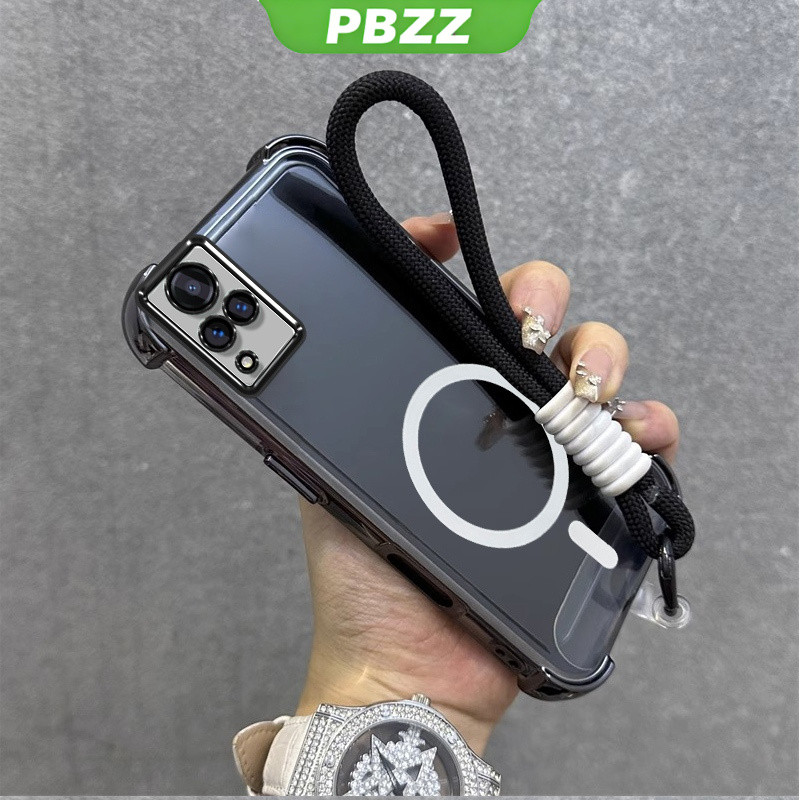 PBZZ สําหรับ VIVO v20 pro v21 v23 v23e 5g เคสโทรศัพท์ Softcase ซิลิโคนกันกระแทกออกแบบใหม่ความงามแม่เหล็กไร้สายพร้อมเชือกเส้นเล็ก SJSTBSWX01