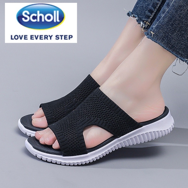Scholl รองเท้าผู้หญิง scholl scholl scholl รองเท้าแตะชายหาดแบนผู้หญิง scholl Slides รองเท้า scholl ผ