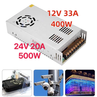 สีขาว สวิตชิ่งเพาเวอร์ซัพพลาย Switching Power Supply 24V 20A 500W 12V 33A 400W(สีเงิน) Watt สำหรับกล้องวงจรปิด