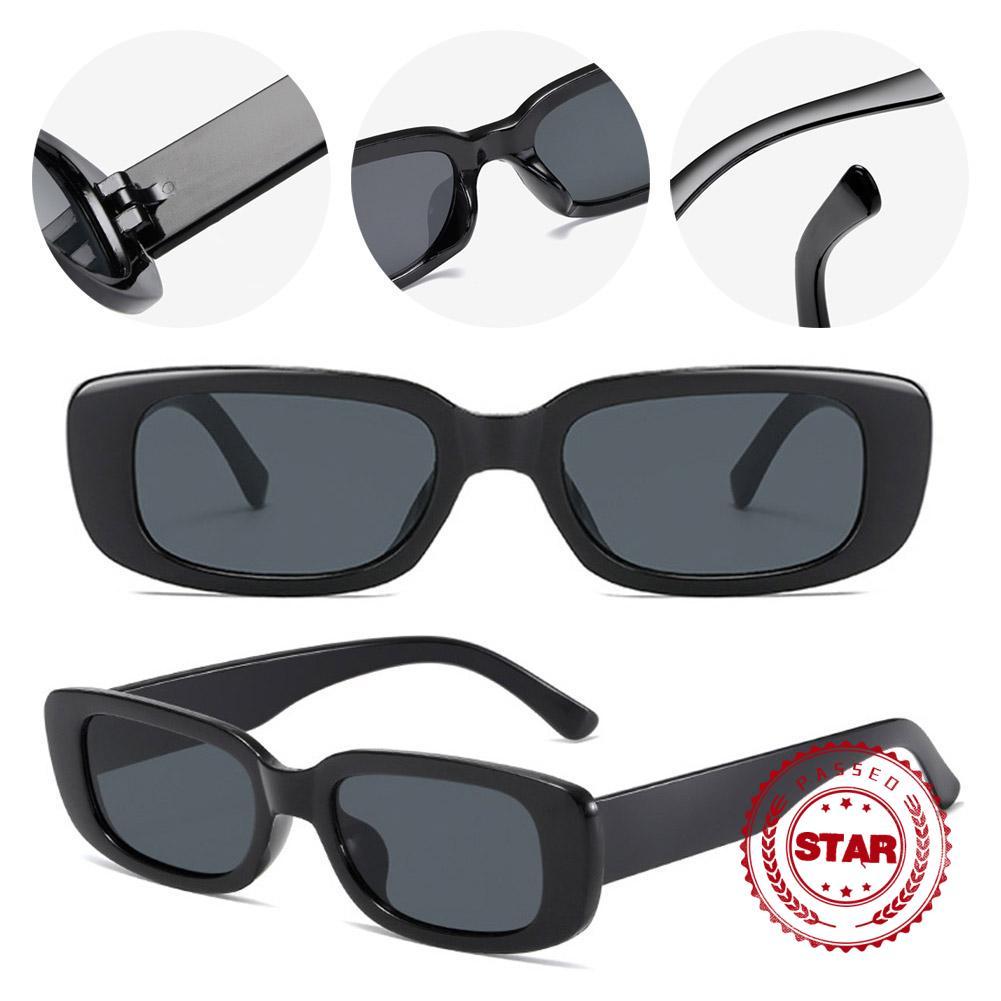 แว่นกันแดดแฟชั่นคลาสสิก Retro Square แว่นตาผู้หญิงแว่นตากันแดด Y2K Travel แว่นตากันแดดสีดํา J8H3