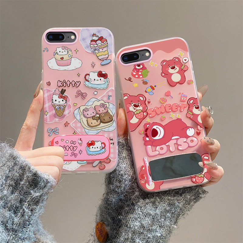 เคส iPhone 7 plus iphone 8 plus caes ขายึดกระจก เคสโทรศัพท์เยลลี่