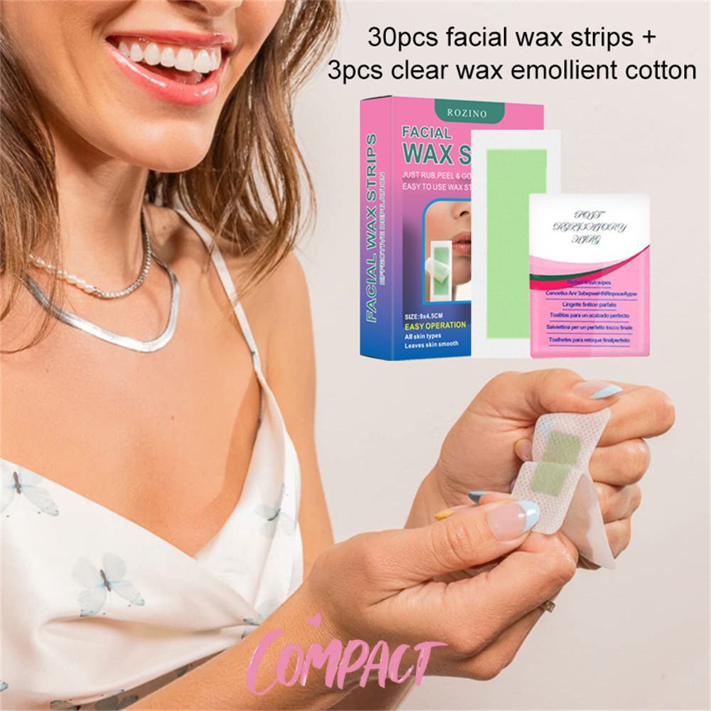 ROZINO Dehairy Wax Paper Facial Hair Removal Cream แบบพกพาและสะดวก Lip Depilating Wax Paper ทําซ้ําใ