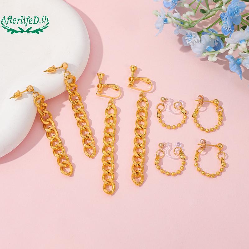 AF 2 คู่สาวคอสเพลย์ Clip-On ต่างหูโซ่หู Drop Dangle ต่างหูผู้หญิงเครื่องประดับอุปกรณ์เสริม A
