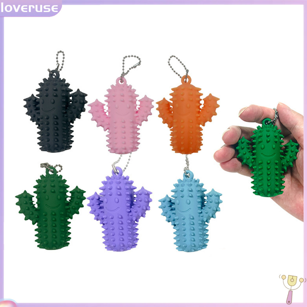 /LOV/ Spiry Cactus Fidget Toy Cactus Fidget Toy Spiry Silicone Cactus Fidget Toy Keychain – Stress R