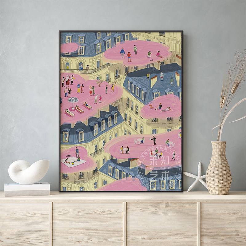 Yukiko Noritake ภาพประกอบผ้าใบ Wall Art สําหรับห้องนั่งเล่นห้องนอนโซฟาพื้นหลังตกแต่งบ้านไม่มีกรอบ