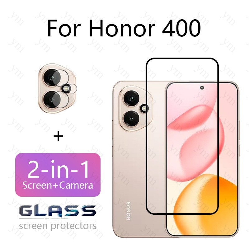 2 In 1 Honor 400 ฟิล์ม ฟิล์มกระจก กระจกนิรภัยป้องกันหน้าจอฟิล์มเลนส์กล้องสําหรับ Honor X6B X6C X7C X