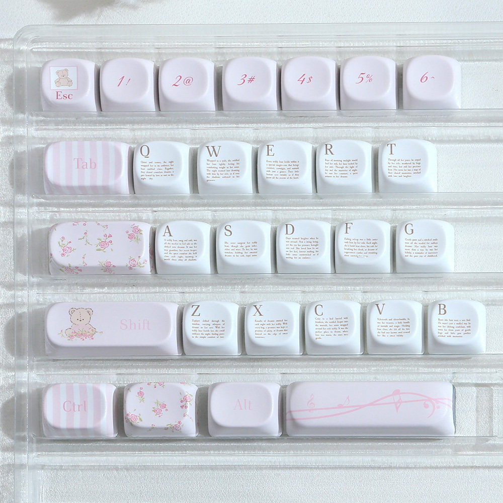 work egg keycaps keycap HE30 Keycap Original Girl Keycap Original MOA น่ารักรอบสีชมพู Tender เหมาะสํ