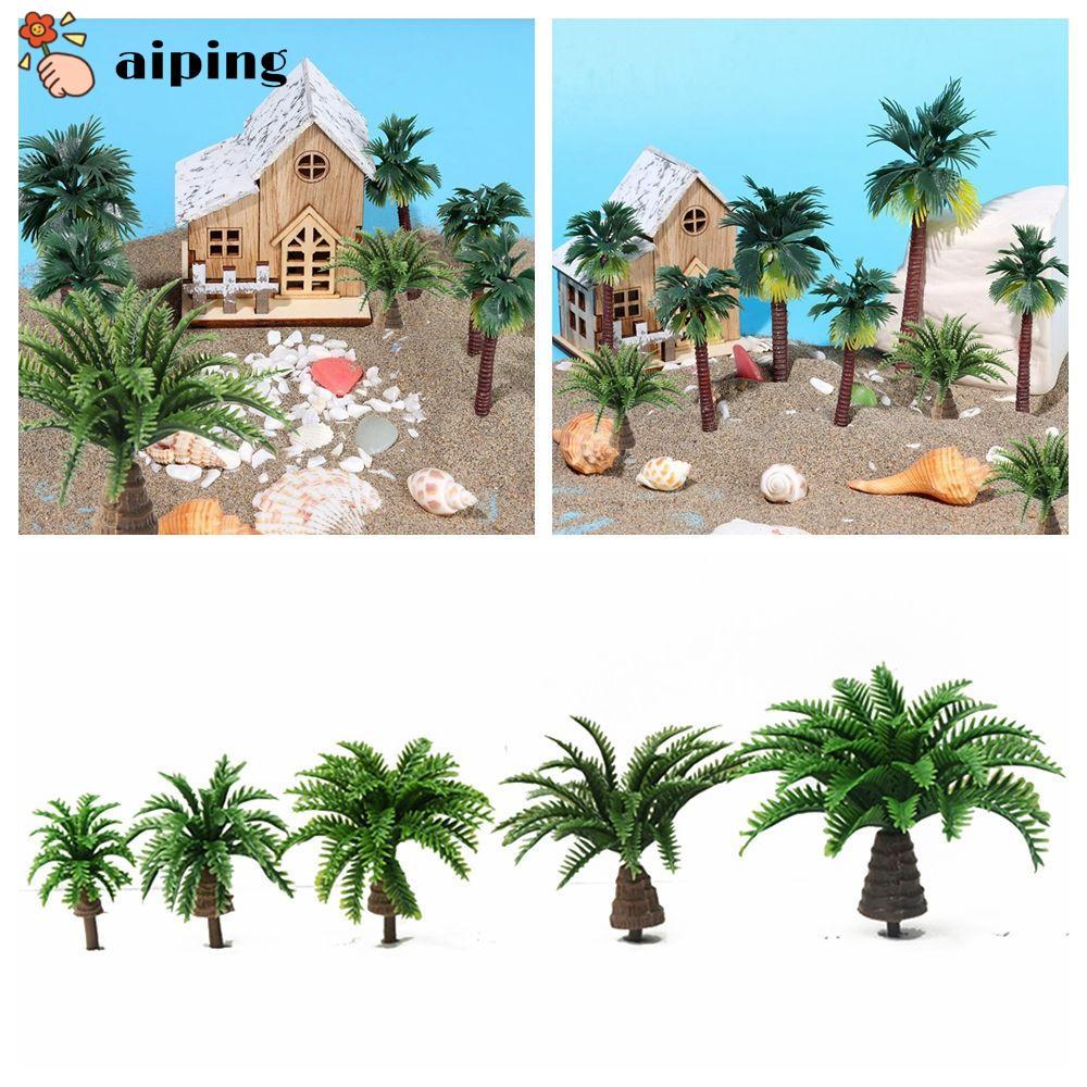Aiping โมเดลต้นมะพร้าวจําลอง ขนาดเล็ก สําหรับตกแต่งภูมิทัศน์ โต๊ะทราย รถไฟ 20 ชิ้น