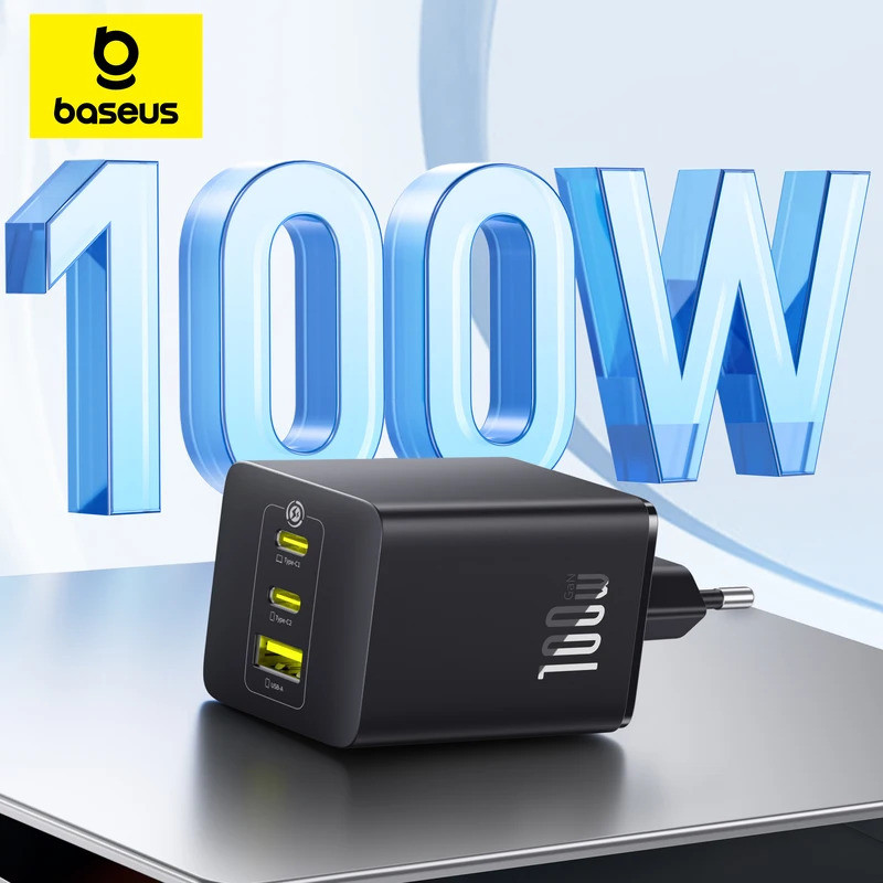 Baseus 100W GaN Charger Fast Charger สําหรับ Xiaomi Samsung iPhone 17 16 15 แล็ปท็อปแท็บเล็ต Charger