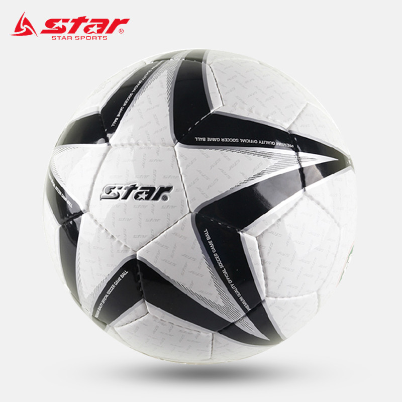 Wokai: star/Shida Football No. 5 Hand-Sewn Standard No. 5 สีดําสีขาวผู้ใหญ่การแข่งขันการฝึกอบรม สบ46
