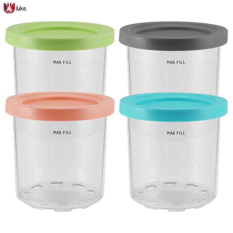ถ้วยไอศกรีม กระบอกไอศกรีมพร้อมฝาปิดสําหรับ Creami Pints NC301 NC300 NC299AMZ Series เครื่องทําไอศกรี