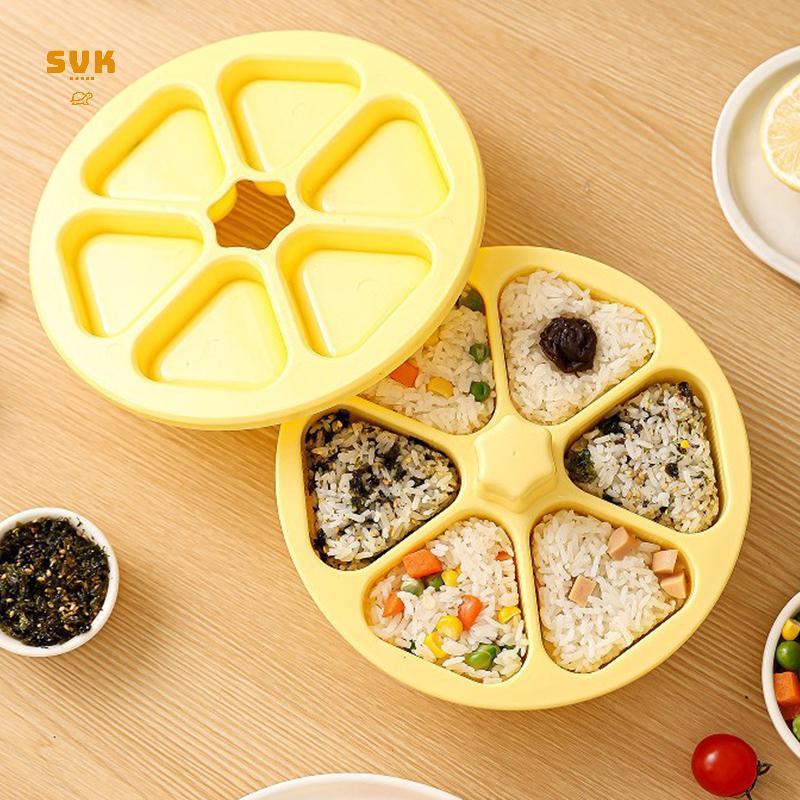 [SVK] 6-in-1 Cavity Triangle Sushi Mold Rice Ball Press Maker Non-sti Sushi Maker IKFG
