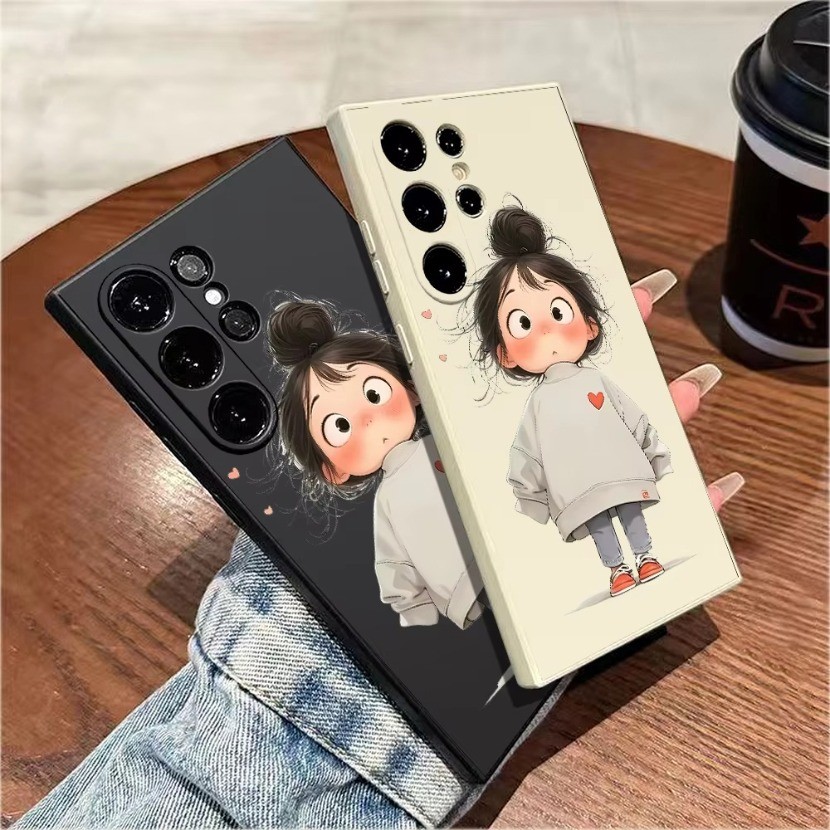 สาวน่ารักซิลิโคนเคสโทรศัพท์สําหรับOPPO A6 A5 Pro A6X A5i A3X A3 A79 A18 A38 A17 A17K A57 4G 5G 2022 Slim Fit Design Anti-Fall TPU Cover