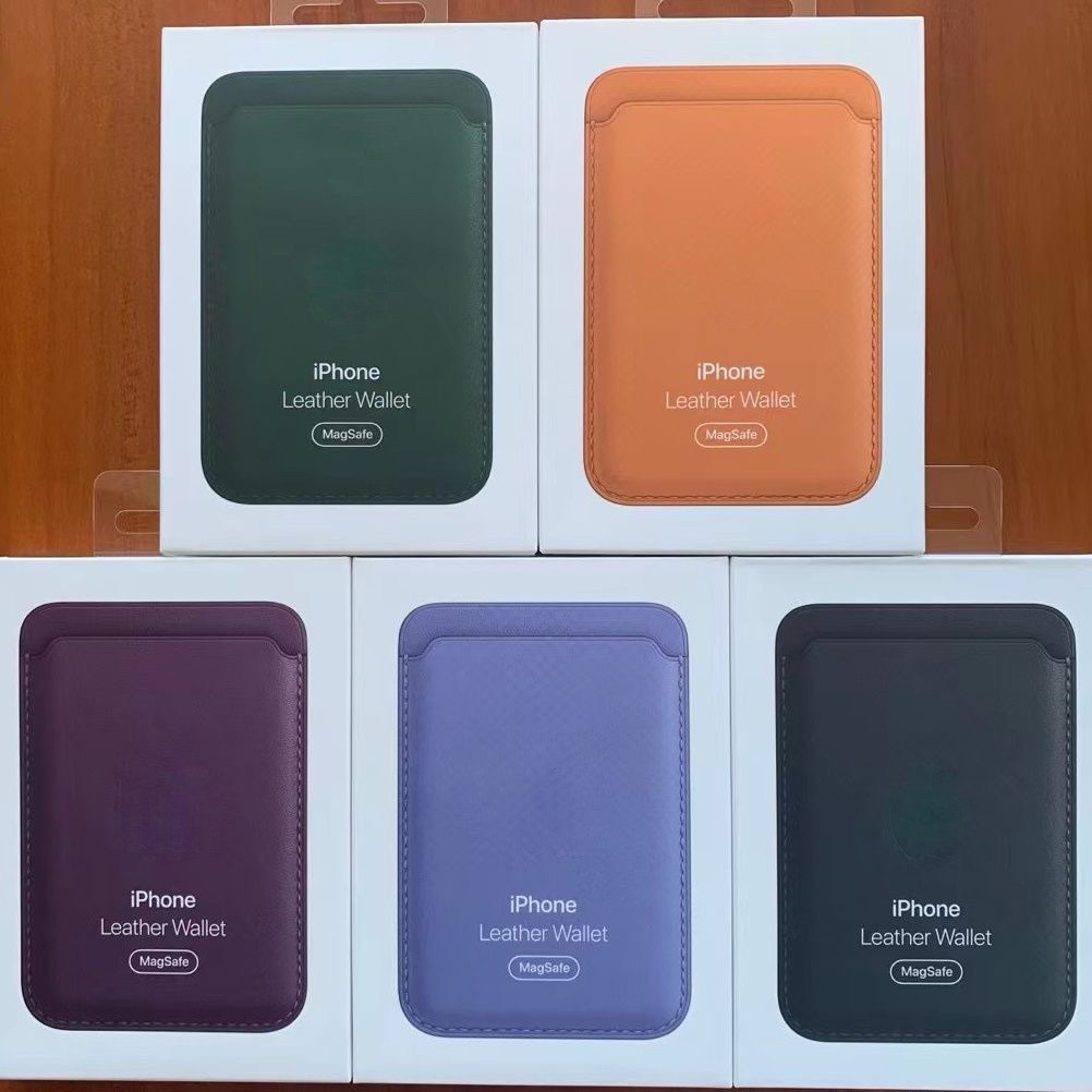 wallet magsafe magsafe wallet Magsafe กระเป๋านามบัตรแม่เหล็ก สำหรับ iPhone หลายรุ่น ทำจากหนังแท้ ขนา