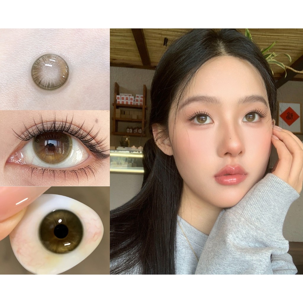 (1 คู่) YGHPO ,thestarlens Brand ,14.20mm,Gdia:13.60mm,(เกรด 0-8.00), คอนแทคเลนส์ 6 เดือนใช้(สีน้ําต