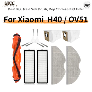 อุปกรณ์เสริมสําหรับเครื่องดูดฝุ่นหุ่นยนต์ Xiaomi H40/OV51 – ถุงเก็บฝุ่น, แปรงด้านข้างหลัก, ผ้าถูพื้นและแผ่นกรอง HEPA