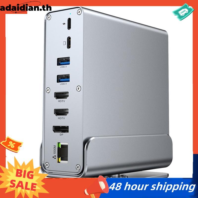 Type-C 15-In-1 Docking Station พร้อมอินเทอร์เฟซ 4K60Hz, รองรับ Triple Monitor, พอร์ตอีเธอร์เน็ต RJ45