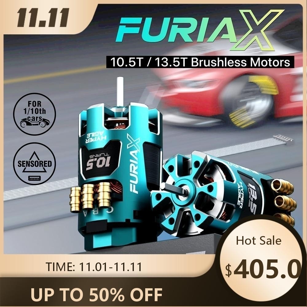 SKYRC มอเตอร์ไร้แปรง 1/10 RC รถ FuriaX Hyper Agile 10.5T 13.5T มอเตอร์เซนเซอร์ 1-3S Lipo 3.175 มม.สํ
