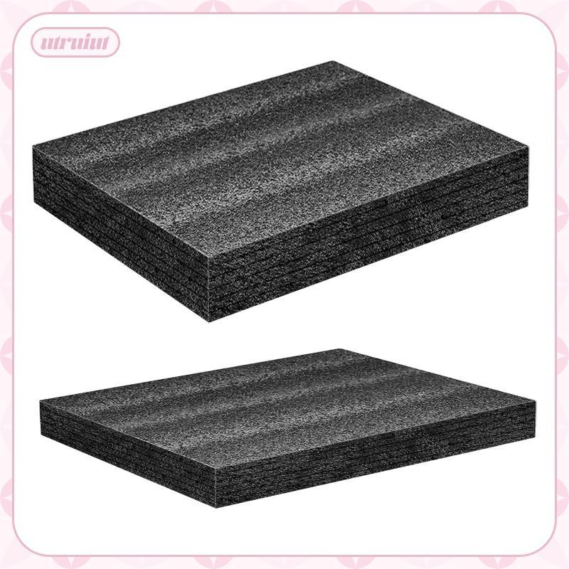 [utruiut] กันกระแทกโฟมป้องกันสีดํา Padding Cuttable บรรจุบล็อกสําหรับกล่องเก็บเครื่องมือและงานฝีมือ DIY