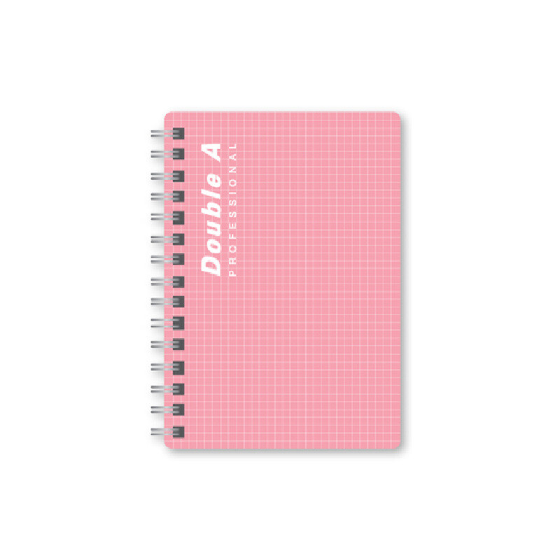 สมุดสันลวด Double A A5 70แกรม ชมพู (100แผ่น/เล่ม)