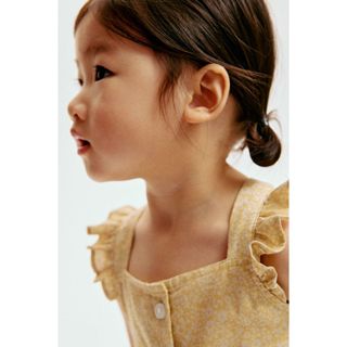 H&M(เอชแอนด์เอ็ม) เดรสผ้าคอตตอนกุ๊นขอบระบาย เด็กอ่อน 1123540…