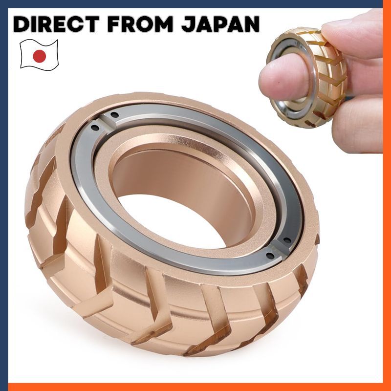 Fidget Slider Fidget Toy Ring Stress Relief Desk Toy Gift Gold Aluminum