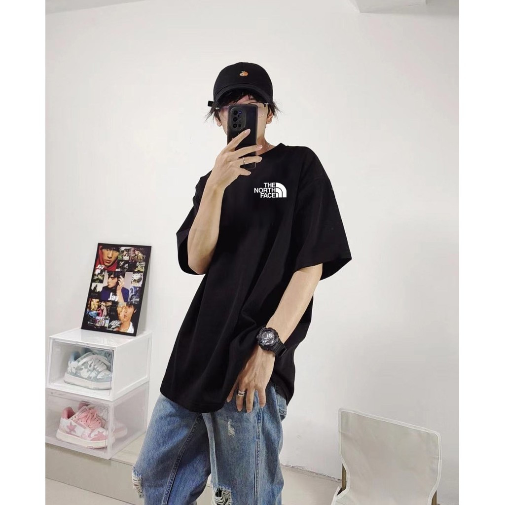 THE NORTH FACE/NORTH FACE-สไตล์ใหม่ 6XL/2026 สไตล์ใหม่ 6XL รอบคอแขนสั้นเสื้อยืดคู่สไตล์ผู้ชายขนาดใหญ
