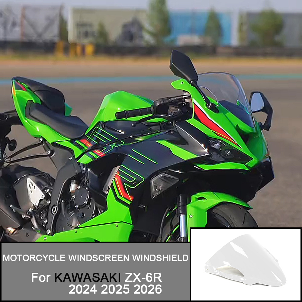 Dสําหรับ KAWASAKI ZX-6R ZX6R ZX 6R 2024 2025 2026 กระจกรถจักรยานยนต์กระจกด้านหน้ากระจก Baffle Deflec