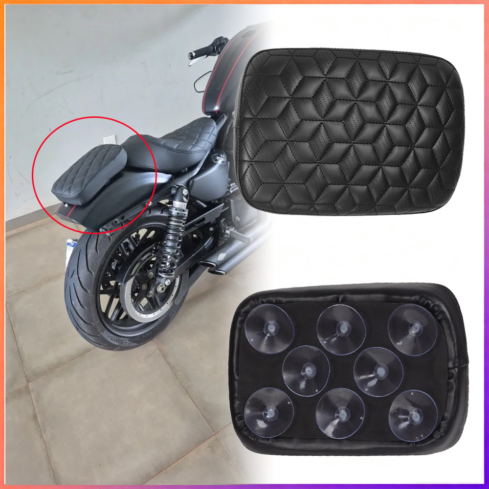 รถจักรยานยนต์ 8 ถ้วยดูดด้านหลัง Pillion Passenger หนังที่นั่ง Pad t สําหรับ Harley XL883 1200 X48 72