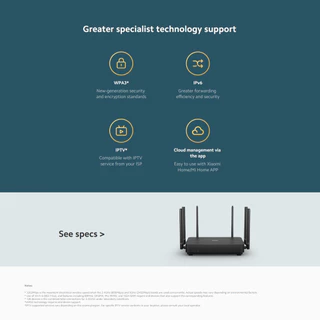 Xiaomi Router AX3200 เราเตอร์ I OFDMA การส่งข้อมูลหลายอุปกรณ์ I Wi-Fi 6 ความเร็วสูง 3202Mbps I รองรับ 4x4 MU-MIMO