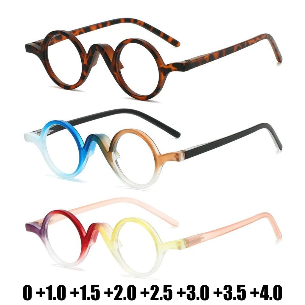 Unisex Retro Round-Frame Blue Light Blocking แว่นตาอ่านหนังสือ 2026 มาใหม่ล่าสุด High-Definition แฟชั่นแว่นตาอ่านหนังสือ +4.0