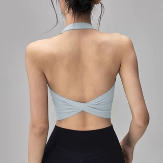 สปอร์ตบรา Knot Back ไม่มีโครง กระชับและสวมใส่สบาย เหมาะสำหรับการออกกำลังกายที่ฟิตเนสและโยคะ
