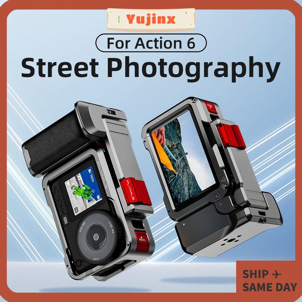 YUJINX Street Grip Handle, Quick Release อลูมิเนียม Xplorer Grip Kit กรงโลหะ, ปุ่มชัตเตอร์รองเท้าเย็