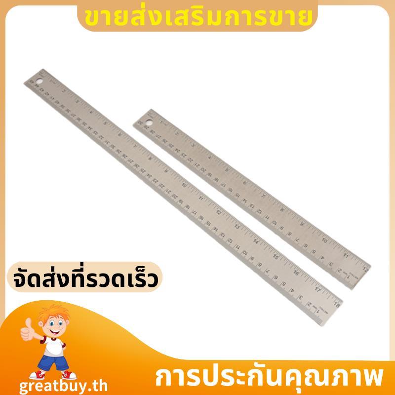 ไม้บรรทัดสแตนเลส Backing:(12+18 นิ้ว) ไม้บรรทัดสแตนเลส ไม้บรรทัดกันลื่นพร้อมนิ้วและปริมณฑล ซื้อที่ยอ