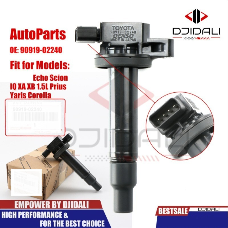 1 ชิ้นคอยล์จุดระเบิด - vios 2003 - 2013 echo scion iq xa xb 1.5l prius yaris corolla paris 90919-02240 made in japan 90919-02265