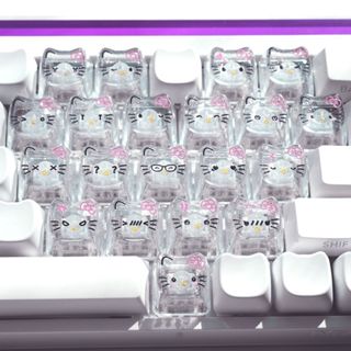 Hello Kitty Keycaps MAO โปรไฟล์ 21 คีย์ PC โปร่งแสงแมวน่ารัก…