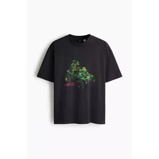 H&M(เอชแอนด์เอ็ม) เสื้อยืดทรงโอเวอร์ไซส์ Men Oversized Fit T-shirt 1159823_16