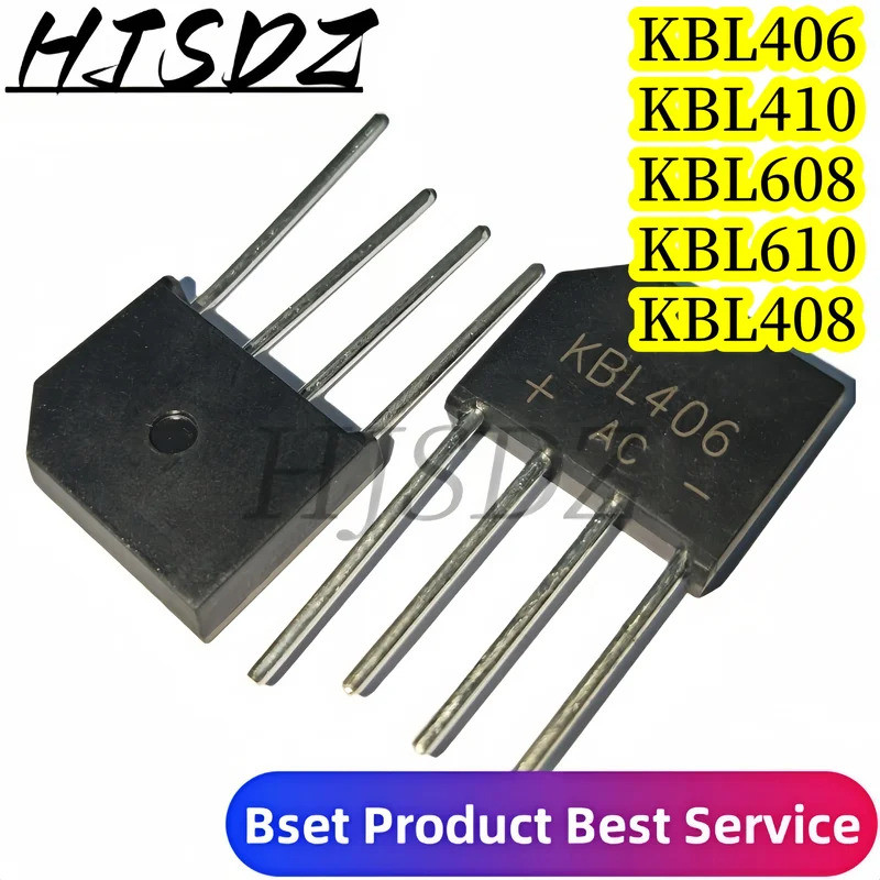 5PCS KBL406 KBL410 KBL608 KBL610 สะพานแบนวงจรเรียงกระแส วงจรเรียงกระแสสะพาน
