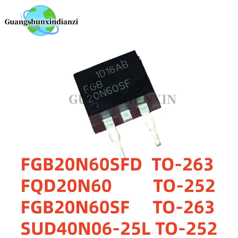 5PCS FQD20N60 20N60 FGB20N60SFD 20N60SFD FGB20N60SF FGB20N60SF TO-263 Field Effect ทรานซิสเตอร์