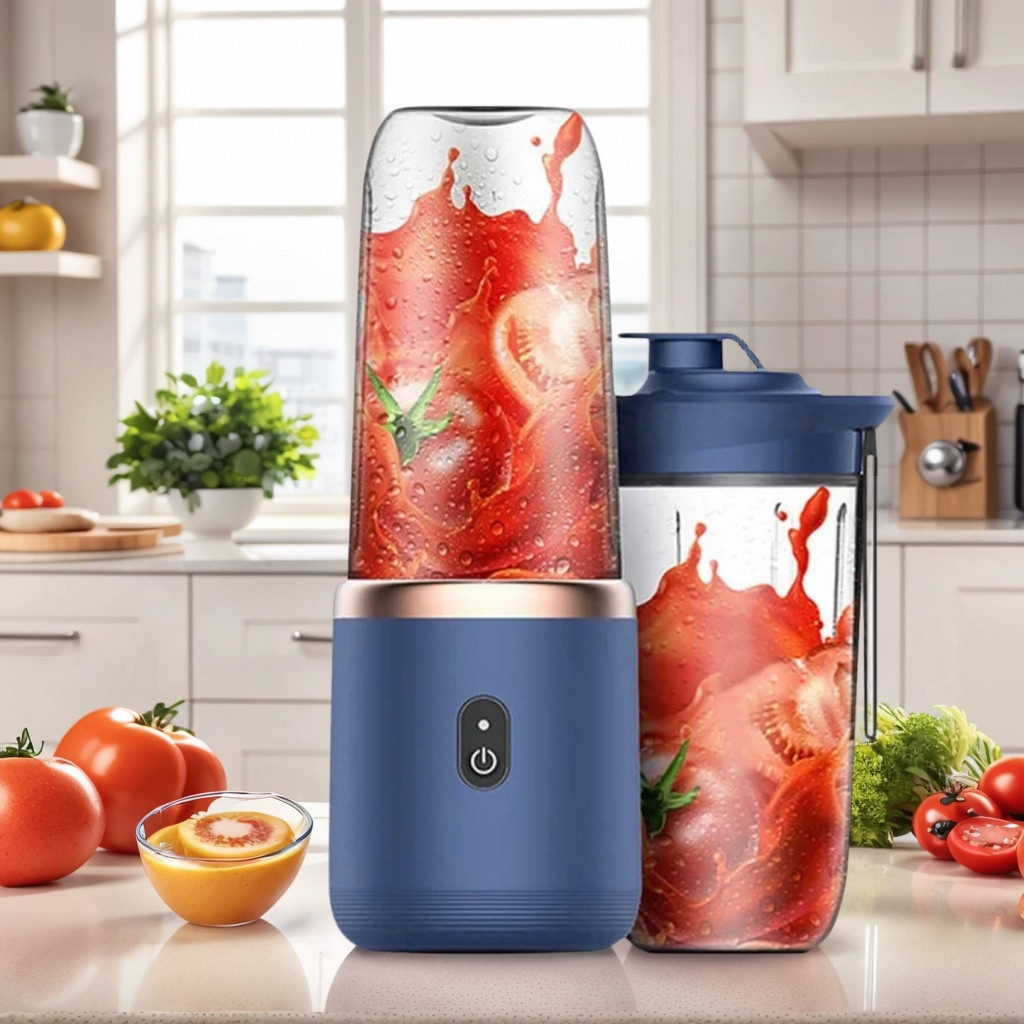 Juicer เครื่องปั่นน้ำผลไม้พกพา ปั่นน้ำแข็งได้ ชาร์จแบบ Type-C ทำความสะอาดง่าย มัลติฟังก์ชั่น ไร้สายปั่นน้ำผลไม้