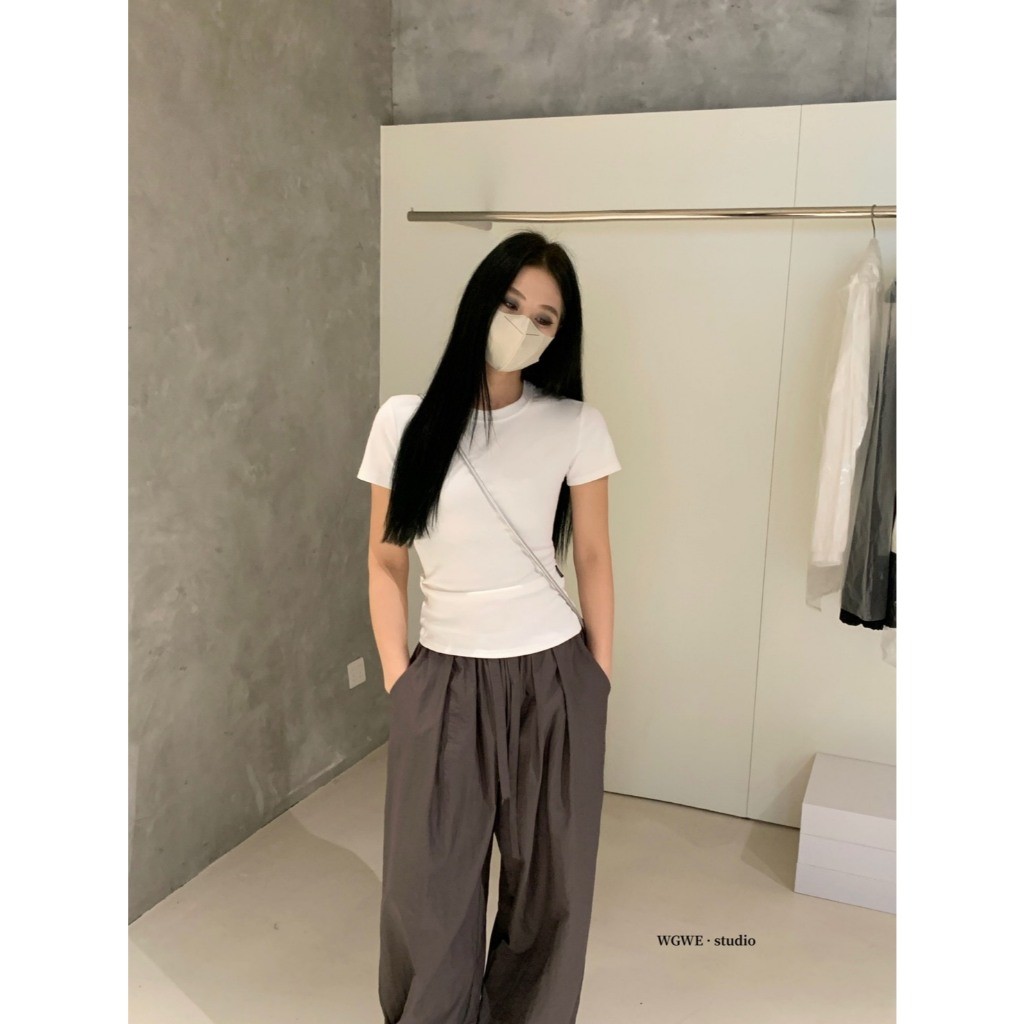 ❤ 🧵 🇰🇷 W8539 เสื้อยืดแขนสั้น คอกลม ทรงเบสิค ผ้ายืดหยุ่นได้ดี สีสวย แมทซ์ง่าย ใส่ง่ายค่า  แฟชั่นเกาหลี TAG WG.WE 🧵🧡 - รูปที่ 2