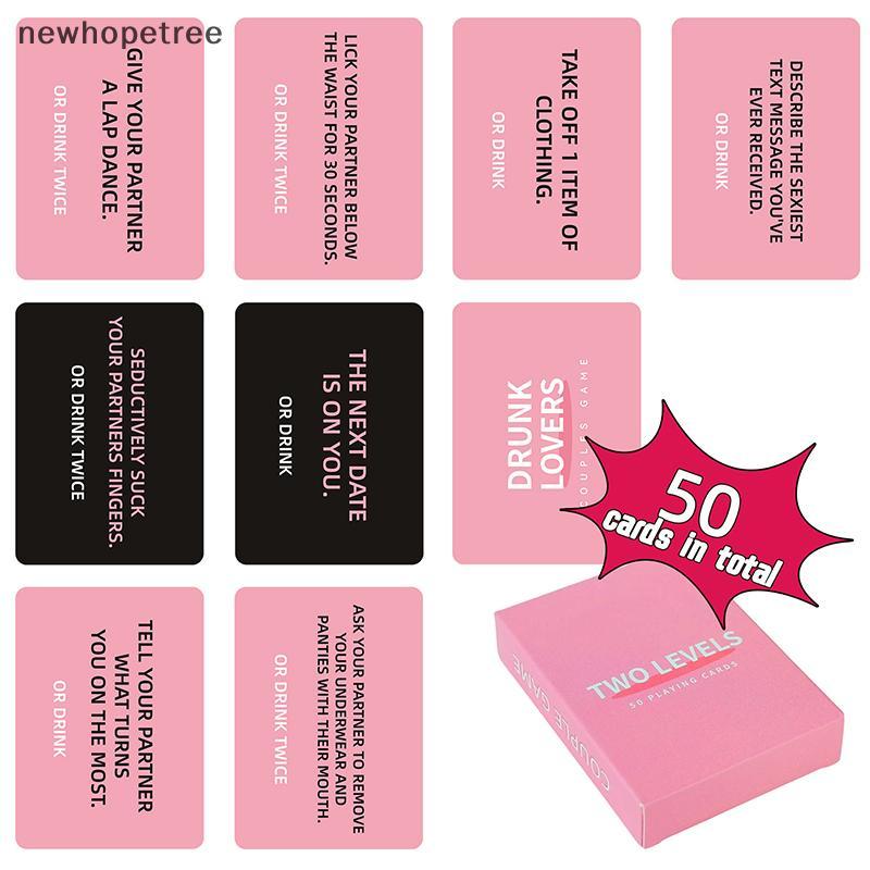 [newhopetree] Drunk Lovers - Couples Games Couples Card Game For Date Night, 50 Game Cards, Romantic