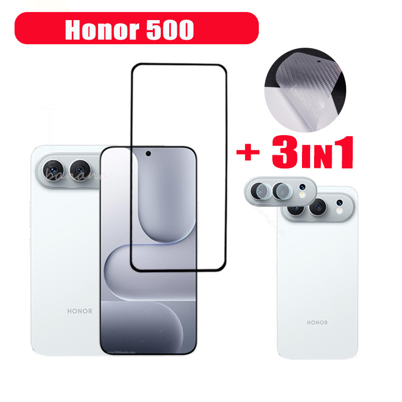 Honor 500 กระจกนิรภัย Honor 400 Lite Honor X7D X7C X7B ป้องกันหน้าจอเลนส์กล้อง + ฟิล์มด้านหลัง