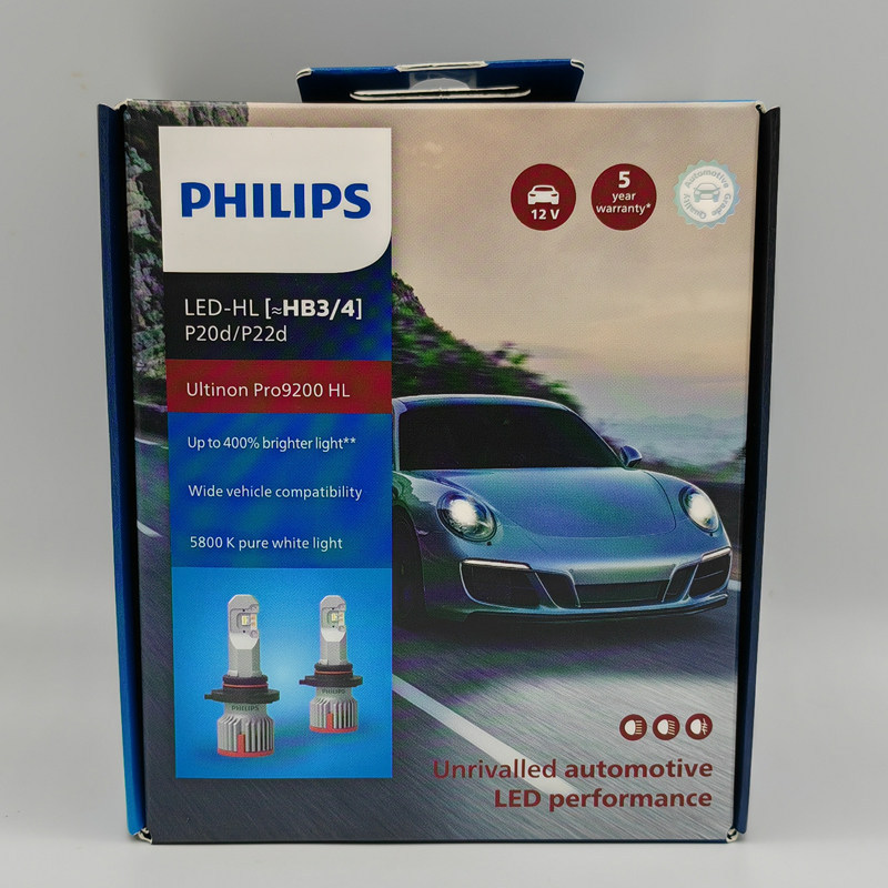 Philips LED U92 Pro9200 H1H3H4H7H11HIR2HB3/4 New Aurora Daylight เพิ่มแสง+400%