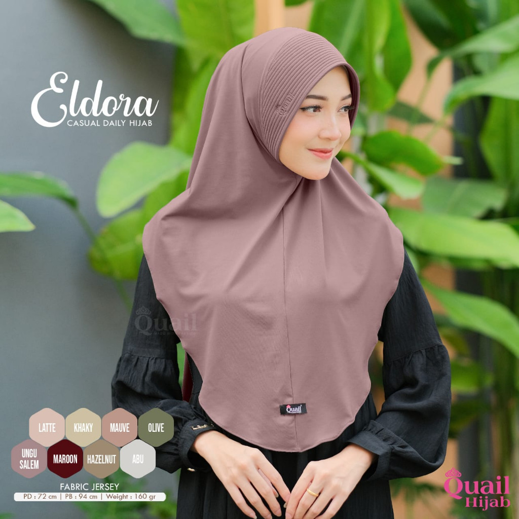 1101 Eldora Hijab Daily Original Quail Instant Hijab Jersey ต้นฉบับนกกระทา Eldora นกกระทา Instant Hi