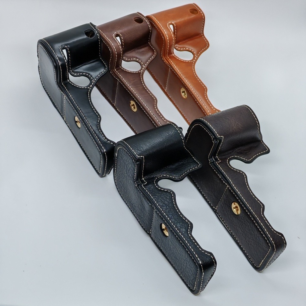 R5II หนัง PU กล้องครึ่งฝาครอบสําหรับ Canon EOS R6 Mark II R6II R5 R6 เปิดด้านล่างกระเป๋า DSLR สําหรั